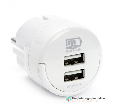 Sạc 2 cổng USB-UCOMEN (Tròn)